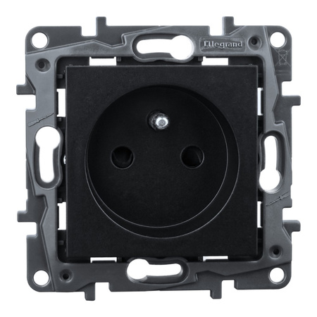 Steckdose mit Kindersicherung 2P + E franz. System schwarz Niloe Step 863533