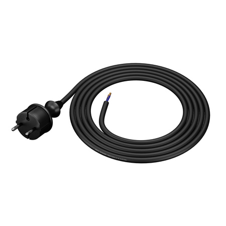 Anschlusskabel 2m IP44 mit geradem Stecker 250V 16A 2x1,5 mm² H07RN-F PP-40H Schwarz W-97197