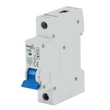 Leitungsschutzschalter C50A 6kA 1-Polig Sicherungsautomat LS-Schalter Bemko A00-S7-1P-C50