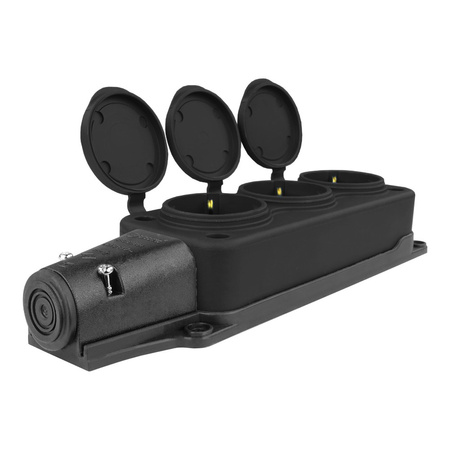 Steckdosenleiste Mehrfachsteckdose 3-fach Aussen Schuko schwarz 3101-308-0300