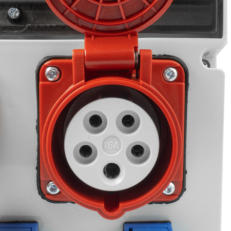 Baustromverteiler 16A 32A CEE 3x230V Stromverteiler mit Griff FI+LS-Schalter Wandverteiler Doktorvolt DV-8126-F