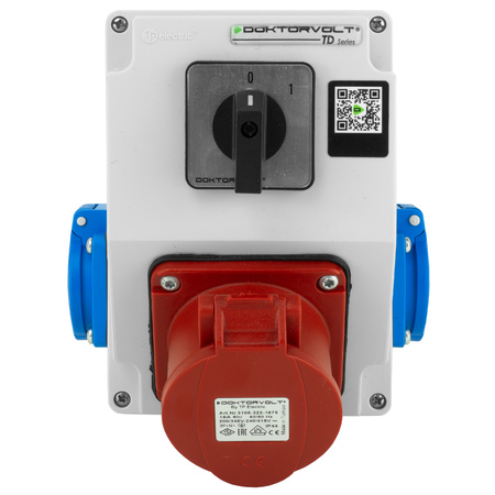 Wandverteiler 16A 2x230V mit Nockenschalter IP44 Stromverteiler Komplett Verdrahtet Doktorvolt DV-5220-D