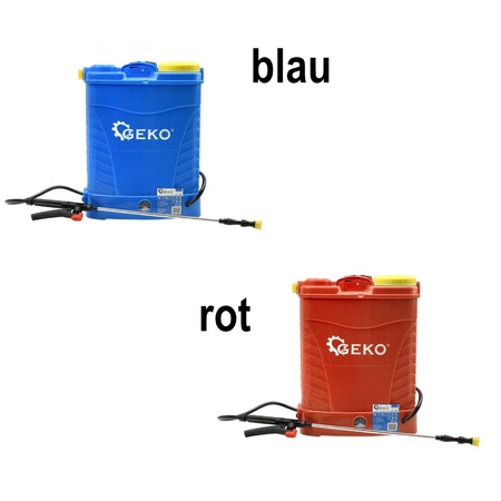 Drucksprüher Akku Rucksack 16 L rot / blau G73252