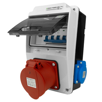 Wandverteiler XS-S 32A 2x230V IP44 Stromverteiler Komplett Verdrahtet Doktorvolt DV-5060-D