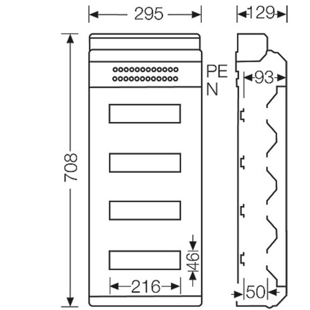 Hensel Automatengehäuse KV4548 Aufputzverteiler Sicherungskasten 48Module KV 4548