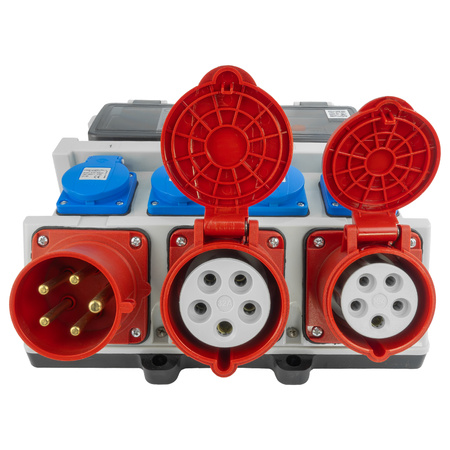 Baustromverteiler 16A 32A 4x230V FI-Schalter LS-Schalter Stromverteiler mit CEE-Stecker Doktorvolt TR-S/FI DV-5305-D