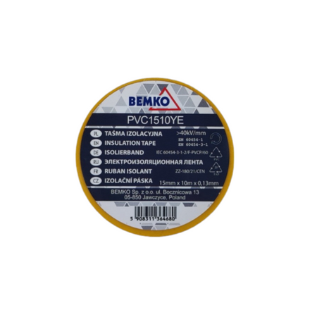 Klebeband Isolierband in Gelb 15x10m E30-PVC1510YE