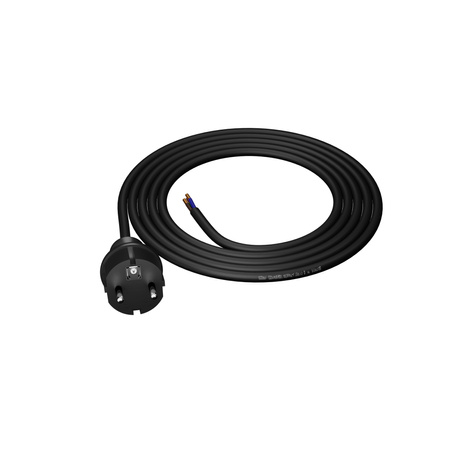 Anschlusskabel 1,5m IP44 mit geradem Stecker 250V 16A 3x1,5 mm² H05RR-F PP-40H Schwarz W-97498