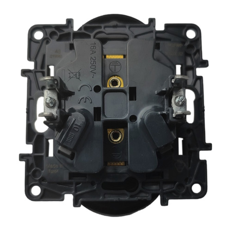 Doppelsteckdose mit Erdung 2x 2P+E franz. System schwarz Niloe Step Legrand 863532