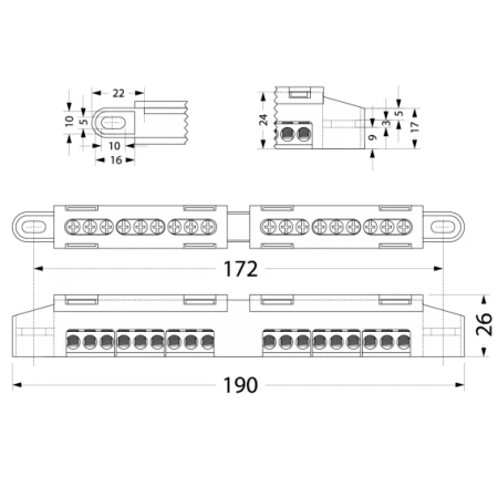 LZ-8 N+PE- Klemme Schutzleiterklemme Sammelklemme E-P 47.108
