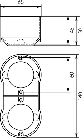 Schalterdose Unterputzdose Dose Einbaudose 60mm PKw-2 doppel E-P 13.70