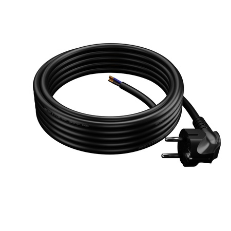 Anschlusskabel 10m mit Winkelstecker Uni-Schuko 250V 16A 3x1,5 mm² OMY PP-50 Schwarz W-98437