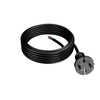 Anschlusskabel 5m mit geradem Stecker TYP E 230V 16A 2×1,5 mm² H05RR-F PP-21 Schwarz W-97196