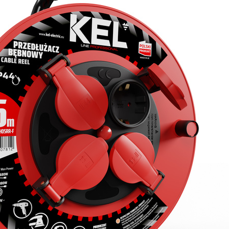 Kabeltrommel 25m 4× 230 V Schuko 3×2,5 H05RR-F Professional Line W-98476