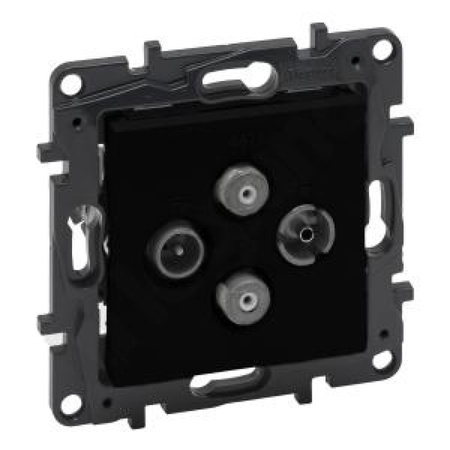 Steckdose TV-R-SAT-SAT schwarz 1,5 dB Niloe Step 863582
