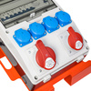 Mobiler Baustromverteiler auf Ständer SET-S/FI tragbar mit Steckdosen 16A 32A CEE MENNEKES 4x230V Stromverteiler für Baustellen Stromkasten mit Schutz Doktorvolt DV-0126-D