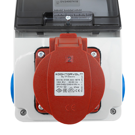 Wandverteiler XS-S 16A 2x230V IP44 Stromverteiler Komplett Verdrahtet Doktorvolt DV-5107-D