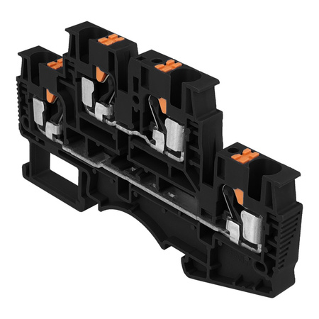 Reihenklemme 4mm2 4 Leiter Doppelstockklemme Etagenklemme Schwarz DSKK4-01P-13-00A(H)