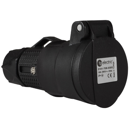 Elektrische Steckdose UPS mit Kabelverschraubung 16A TYP F IP54 250V AC TPE 3101-705-0300