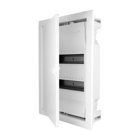 Verteilerschrank Unterputz Sicherunngskasten 2 Reihen 24 Modulen Verteilerkasten Kleinverteiler weiß Hager Volta 2x12 VU24AT
