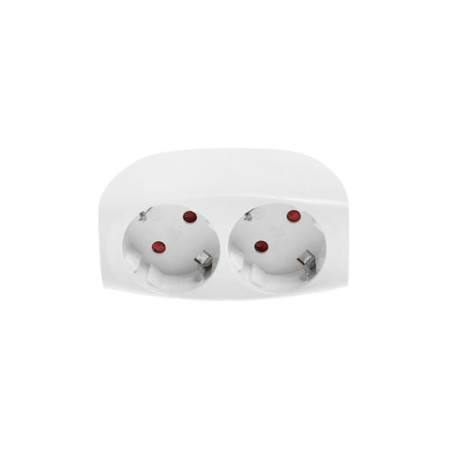Steckdosenadapter mit zwei 230V Steckdosen Schuko W-32001