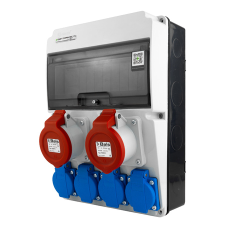 Baustromverteiler 2x16A 4x230V JUN ohne Sicherungen Steckdosen Bals DOKTORVOLT DV-6863-F