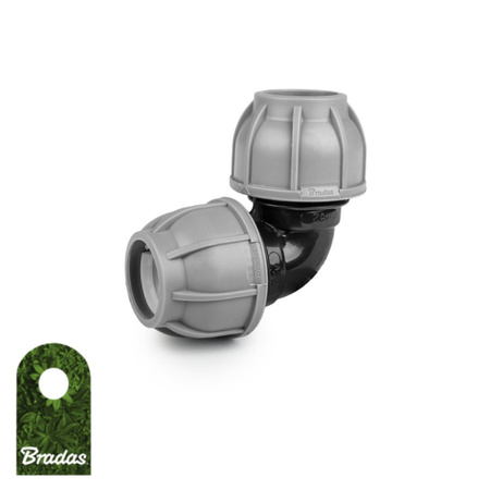 Klemmfitting Winkel 90° für PE Rohr 20mm PN10 BRADAS DSRA10K2020