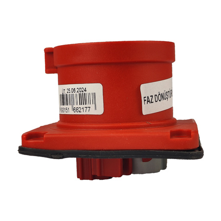 CEE Einbaustecker mit Phasenwender gerade 5P 16A 400V IP44 75x75 3105-354-1600