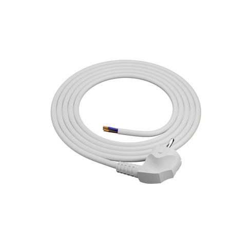 Anschlusskabel 1,5m mit Winkelstecker Uni-Schuko 250V 16A 3x1,5 mm² OMY PP-50 Weiß W-97177