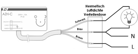 Dämmerungsschalter m.Internen Licht Sensor Dämmerungssensor F&F AZH-C