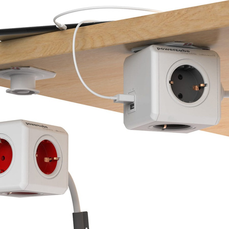 Allocacoc Mehrfachsteckdose PowerCube Extended 4x250V Schuko 2xUSB Steckdosenleiste 1,5 m 1402GN/DEEUPC