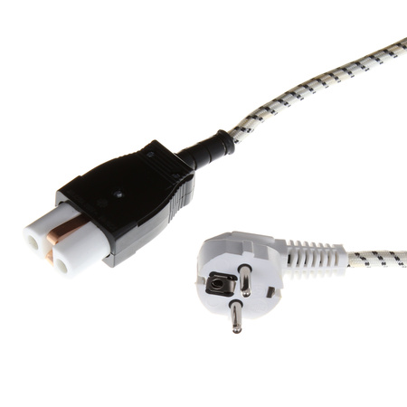 Anschlusskabel mit Kappe NZU-1(PPN) 2m 3x0,75 mm² mit Winkelstecker Uni-Schuko 250V 16A Weiß-Schwarz T-10872