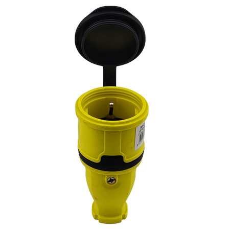 Gummikupplung 16A 230V 2P+E Steckdose Kupplung gelb 3101-304-0700
