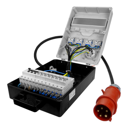 Stromverteiler TD-S/FI 16A 32A 4x230V franz/belg System 5x4mm2 SKH Doktorvolt DV-6978-F