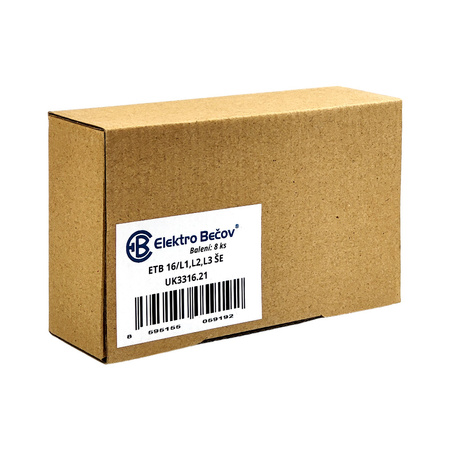 Hauptleitungsklemme Anschlussklemme ETB 16/1x3 (L1,L2,L3) Al/Cu Universalklemme elektroinstallation 6 Löcher Elektro Becov UK3316.21