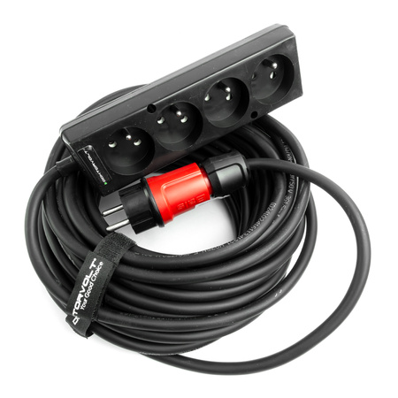 Verlängerungskabel 4-fach 15m Steckdosenleiste 3x1,5mm2 schwarz Doktorvolt DV-4940-F-230