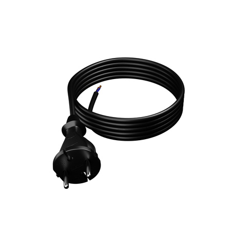 Anschlusskabel 4m mit geradem Stecker TYP E 230V 16A 2×1,5 mm² H05RR-F PP-21 Schwarz W-97194