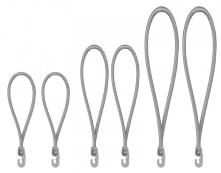 Spanngummi Set mit PVC Haken 2x18/25/40cm grau Bradas BCH3-04SET1GY-B