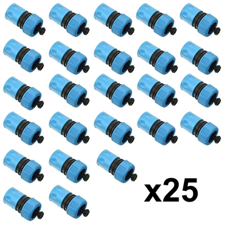 25 Stück Schlauchkupplung Schnellkupplung 3/4" mit Wasserstopp BLUE LINE G73033