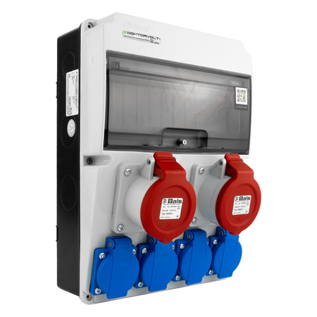 Baustromverteiler 2x16A 4x230V JUN ohne Sicherungen Steckdosen Bals DOKTORVOLT DV-6863-F