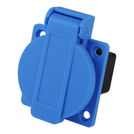 Einbau Anbau Steckdose 16A dänisch System 230V blau rückw. Anschluss PCE 1030-0b PCE 1030-0B