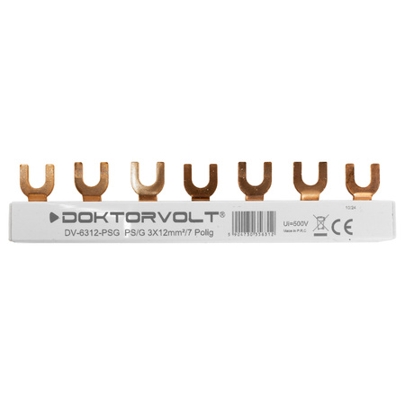 3P Phasenschiene Gabel 7-polig 12mmq PS/G Schiene Sammelschiene Schteiner DV-6312-PSG
