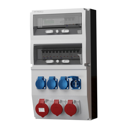 Stromverteiler eXT-S/FI 32A 2x16A 4x230V franz/belg System Stromzähler DV-0816-F