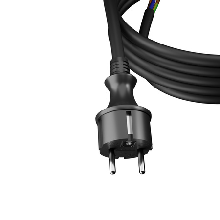 Anschlusskabel 4m IP44 mit geradem Stecker 250V 16A 3x2,5 mm² H07RN-F PP-40H Schwarz W-97219