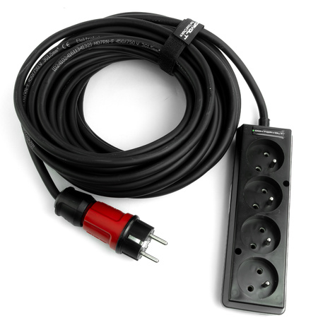 Verlängerungskabel 4-fach 15m Steckdosenleiste 3x1,5mm2 schwarz Doktorvolt DV-4940-F-230