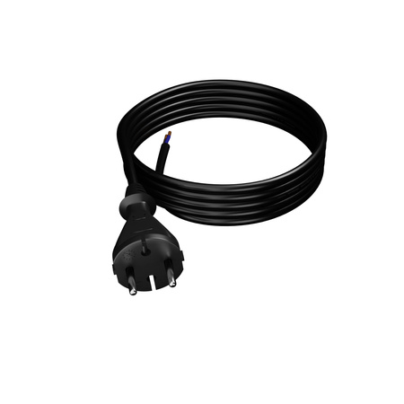 Anschlusskabel 4m mit geradem Stecker TYP E 230V 16A 2×1,5 mm² H07BQ-F PP-21 Schwarz W-98580