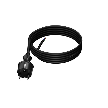 Anschlusskabel 3m IP44 mit geradem Stecker 250V 16A 3x1,5 mm² H05RR-F PP-40H Schwarz W-97271