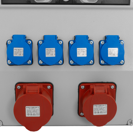 Baustromverteiler 16A 32A CEE 4x230V typ E Stromverteiler mit 26 Module Revisionsfenster Doktorvolt DV-5312-F