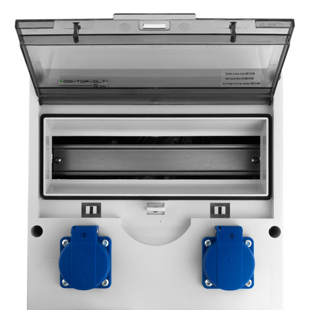 Baustromverteiler Unbestückt TD 63A Stromverteiler 16A 2x230V Mennekes Steckdosen Doktorvolt DV-2244-D