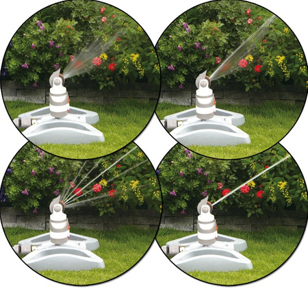 4-Funktionen Rasensprenger 350m² Kreisregner WHITE LINE BRADAS WL-Z11